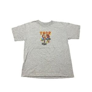 Vintage Y2K Marvel Comics Thor T Shirt Kids Size Medium Grey‎